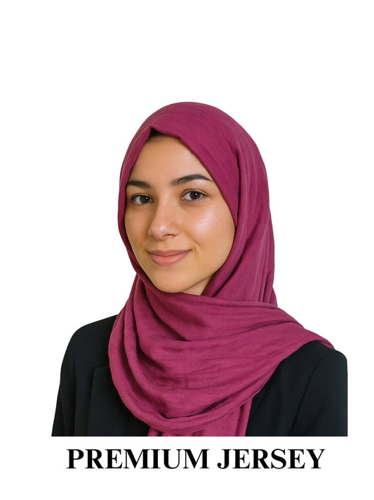 Jersey Hijab - Magenta Bloom
